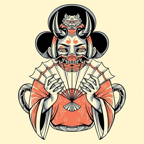 Premium Vector Japan Geisha Girl Illustration Vector Art