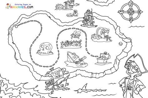 Desenhos De Mapa Do Tesouro Para Colorir