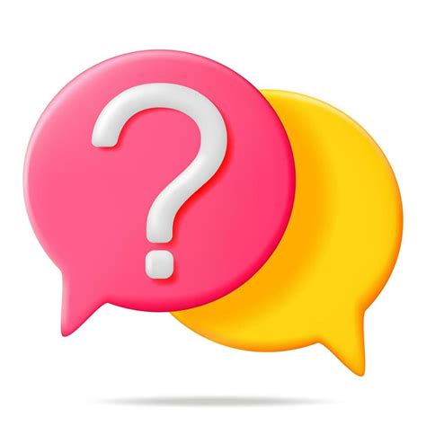 D Speech Bubble With Question Mark Isolated Render Question Symbol