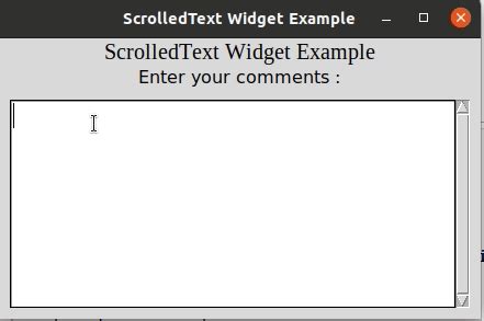 Python Tkinter Widgets Create A Scrolledtext Widgets Using Tkinter