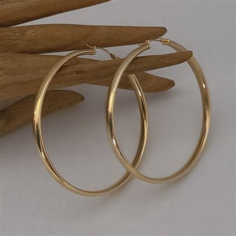 Vintage Jacmel Jcm K Gold In Wide Hoop Earrings Grams Stamped