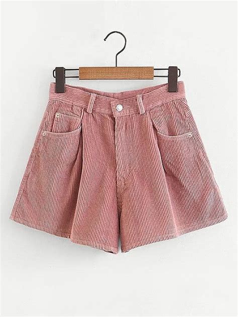 Solid Corduroy Wide Shorts Bottom Clothes Pants For Women Shorts