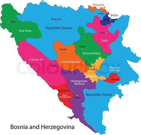 Bosnien Herzegovina Kort Stock Vektor Colourbox