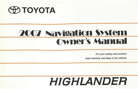 2007 Toyota Highlander Navigation System Owners Manual EBay