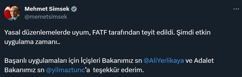 Mehmet Im Ek Daha Nce De Yapt T Rkiye Nin Fatf Gri Listesinden