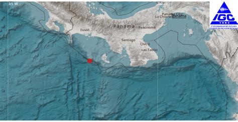 EL IGCPanamáUP reportó la ocurrencia de un sismo de magnitud 6 5 en el