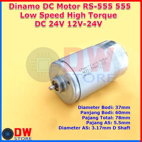 Jual Dinamo DC Motor RS555 RS 555 24V 12V 30V Low RPM Speed High Torque