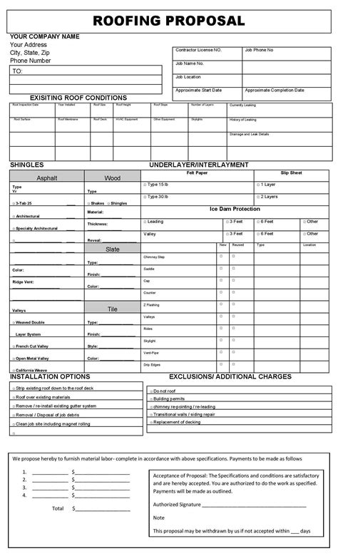 Roof Proposal Template How To Write A Roofing Proposal