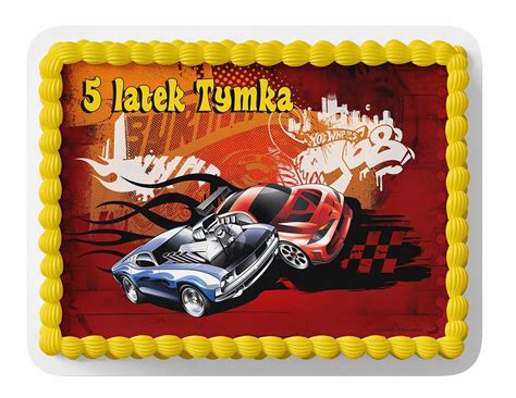 OPŁATEK NA TORT A PROSTOKĄT HOT WHEELS WYBÓR