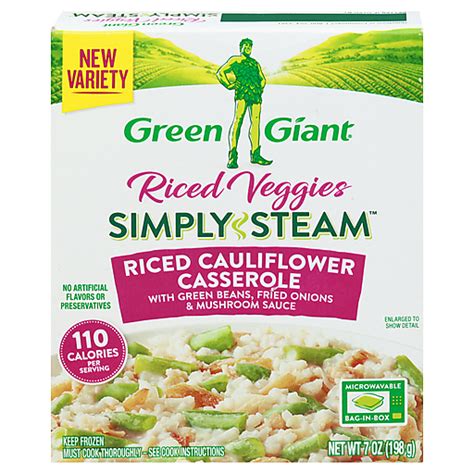 Green Giant Simply Steam Riced Cauliflower Casserole Riced Veggies 7 oz ...