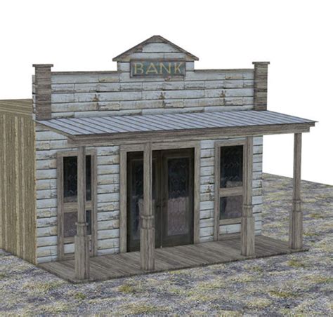 Old West Bank Building Model 3D Architectural & Building MoPoser World ...