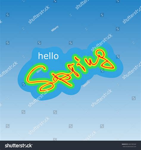 Hello Spring Vector Hand Lettering Text Stock Vector Royalty Free