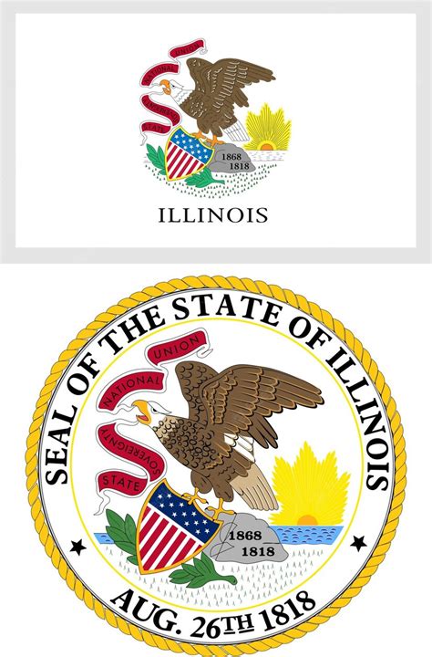 Premium Vector | Illinois US State Flag and Coat of Arm Design