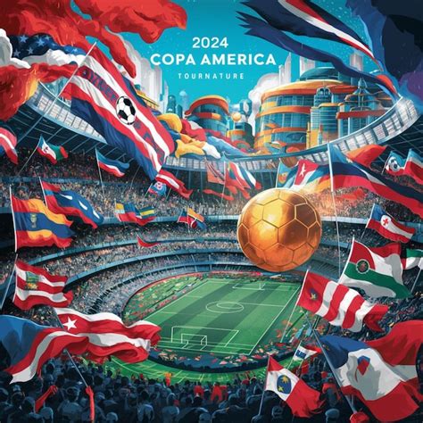 Premium Photo Copa America 2024 Background With Flag