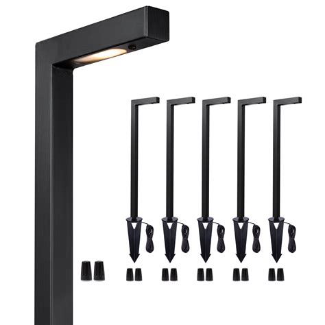 Gardenreet Brass Low Voltage Pathway Lights Outdoor Led 12v Black For Walkway Garden 6 Pack