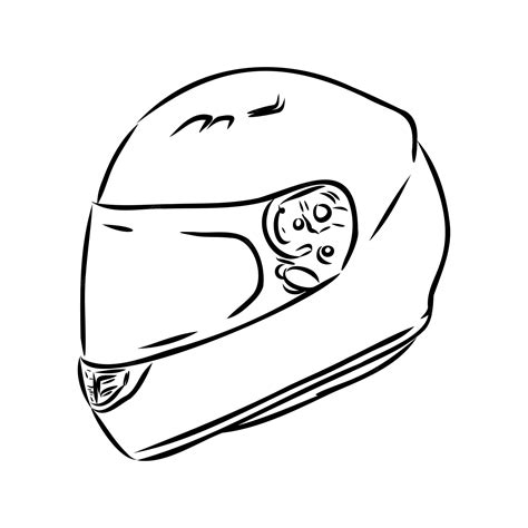 Icono De Doodle De Contorno Dibujado A Mano De Casco De Motocicleta