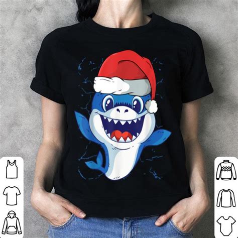 Premium Cute Christmas Baby Shark in a Santa Hat shirt, hoodie, sweater ...