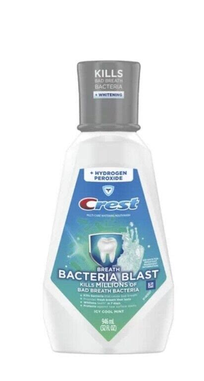 Crest Breath Bacteria Blast Mouthwash Icy Cool Mint Fl Oz