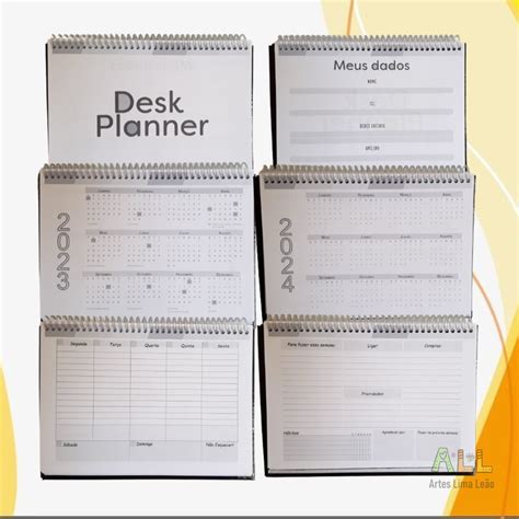 Desk Planner Semanal A5 Planner Mesa Personalizado Neutro Elo7