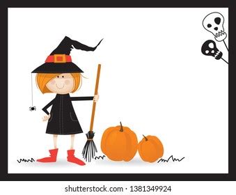 Halloween Witch Greeting Card Design Stock Vector (Royalty Free) 1381349924 | Shutterstock