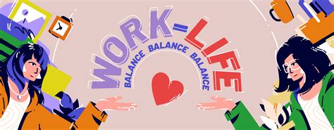 Work and life balance cartoon poster, banner 14484773 Vector Art at ...