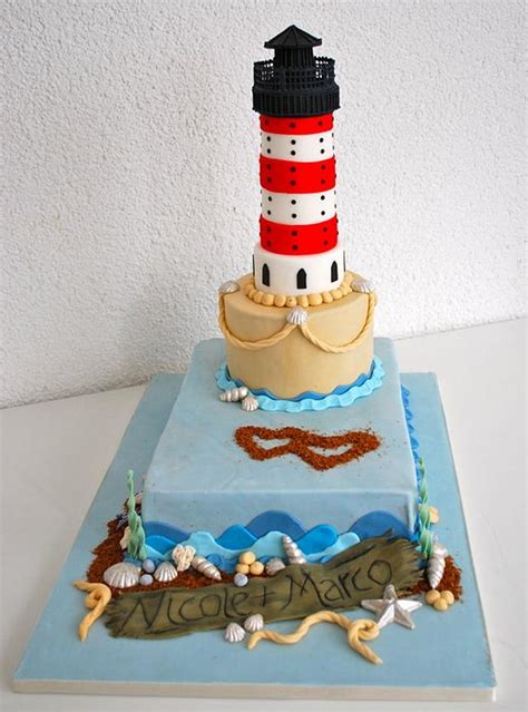 Lighthouse Wedding Cake Decorated Cake By Simone Barton CakesDecor