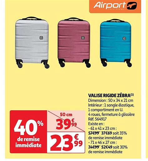 Promo Valise Rigide Zébra Airport chez Auchan iCatalogue fr