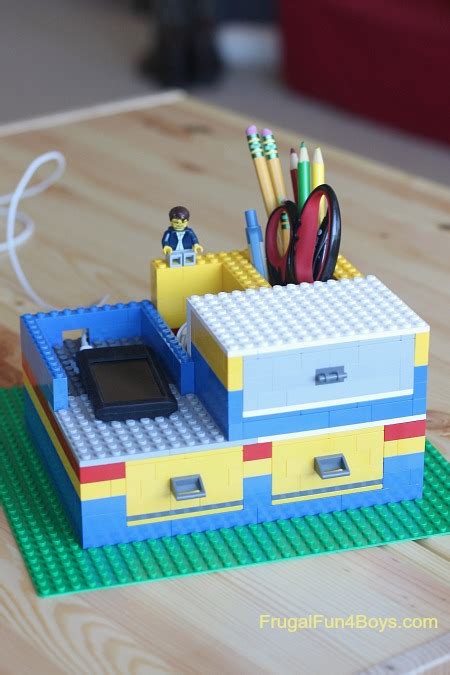 Build A Lego Desk Organizer With Working Drawers Frugal Fun For Boys