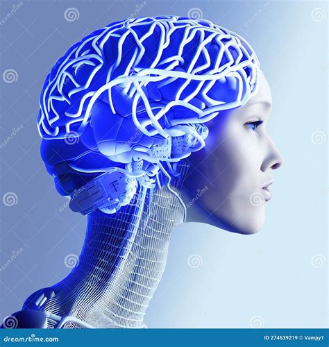 Girl Seen in Profile, Robotically Modified, Cyborg with Human Features