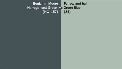 Benjamin Moore Narragansett Green Hc 157 Vs Farrow And Ball Green