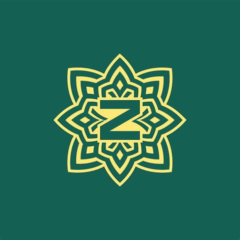 Jaune Vert Moderne Et L Gant Lettre Initiale Z Logo Esth Tique Floral