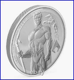 2022 Niue Classic Superheroes AQUAMAN 1 Oz Silver Proof 2 Coin COA