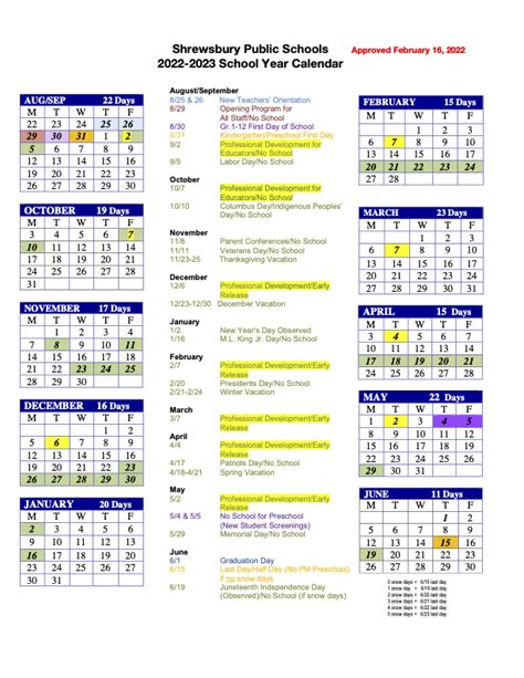 School Year Calendar | District