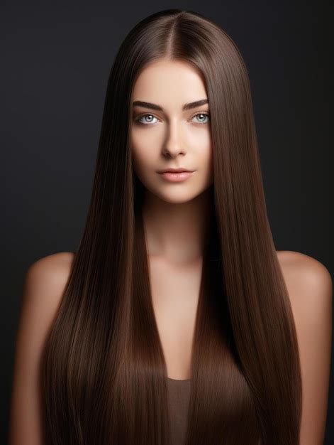 A Model With Long Hair And A Long Hair Premium Ai Generated Image