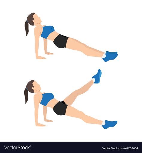 Woman Doing Reverse Plank With Leg Raise Form Vector Image