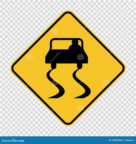 Symbol Slippery Road Sign Sign on Transparent Background Stock Vector - Illustration of weather ...