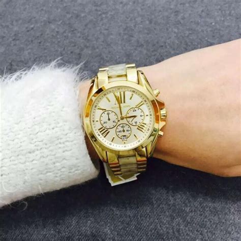 Michael Kors Bradshaw Gold Dial Gold Steel Strap Watch For Women