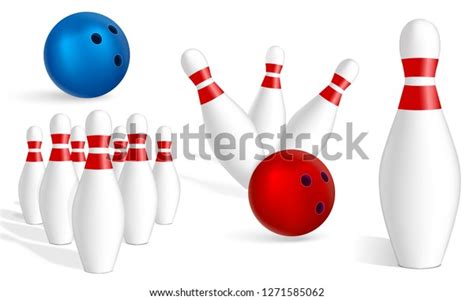 Bowling Icon Set Realistic Set Bowling Stock Illustration 1271585062