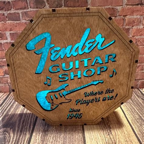 Fender Guitar Sign Etsy