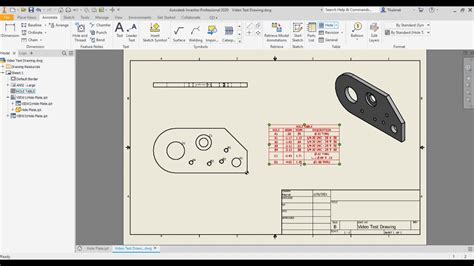 Creating Hole Tables In Autodesk Inventor YouTube