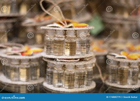 Package Of Essential Oil Varients In Souvenir Shop In A Touristic City