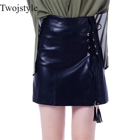 Twojstyle Tassels Skirts Women Autumn Women Side Split A Line Skirts