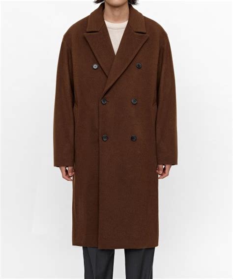 MUSINSA公式 LOFI SOLID EASY DOUBLE BREASTED COAT BROWN