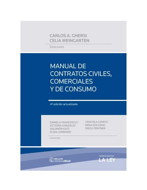 Manual De Contratos Ghersi Manual De Contratos Civiles Comerciales Y