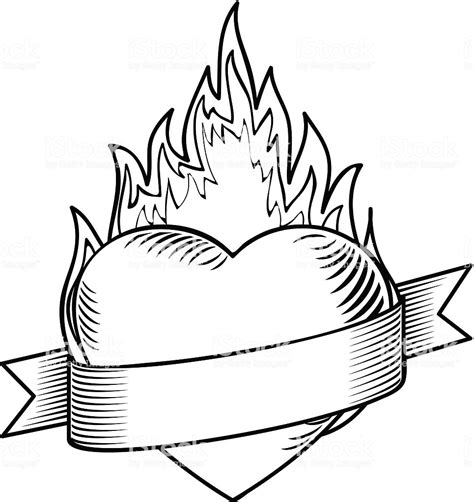 Flaming Heart Drawing | Free download on ClipArtMag