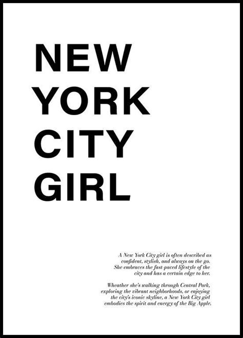 New York City Girl Print In 2024 City Girl Quotes City Girl New York City