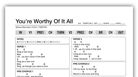 You're Worthy of It All - A Chart - Shop — The Worship Initiative