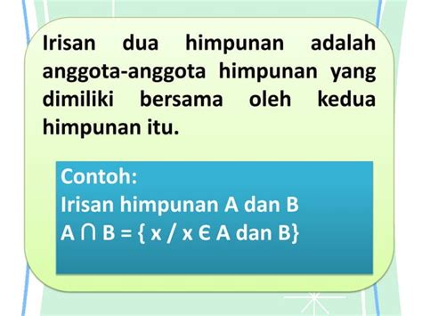 Irisan Dan Gabungan Himpunan Ppt