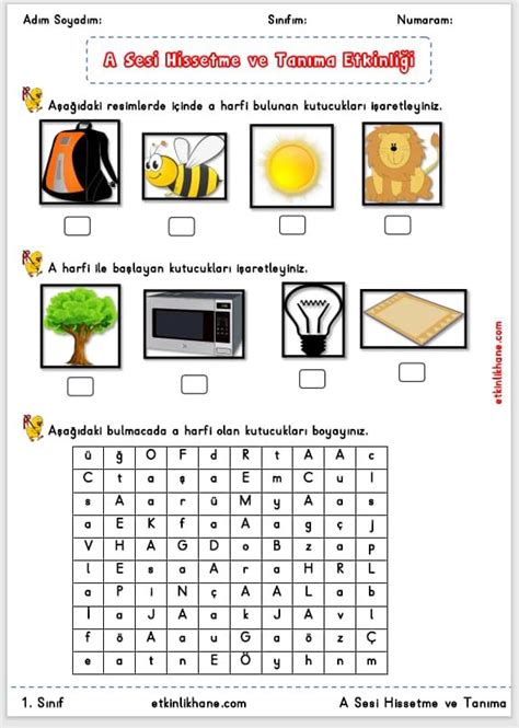 A sesi hissetme ve tanıma etkinlikleri Classroom activities