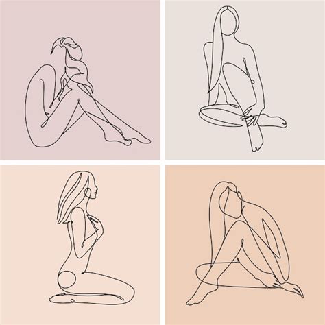 Premium Vector Minimal Woman Art One Line Art Naked Woman Wall Art